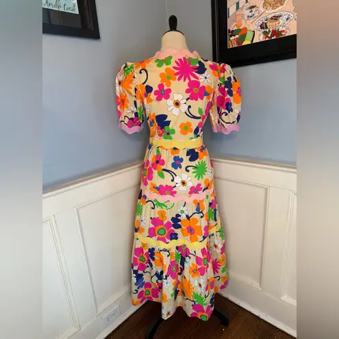 CeliaB Dixie Floral Midi Dress Sz L Pink Size L