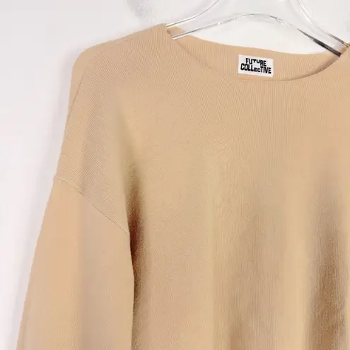 Future Collective NWT with Jenny K. Lopez Cropped Crewneck Sweater Beige Size XS