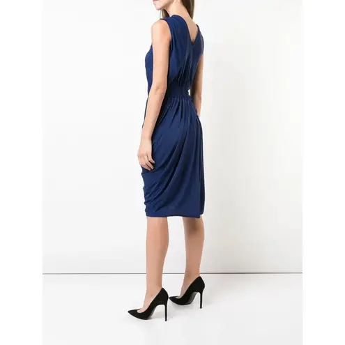 Jason Wu Sapphire Blue Draped Sleeveless Midi Dress Size 4