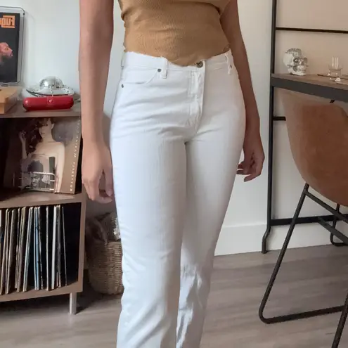 RF Jeans by Rolusio White Flare Jeans Size 6 Cotton Blend Stretch Bootcut