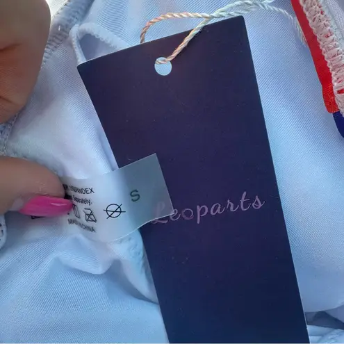 NWT American Flag Leoparts One Piece Retro High Cut Swimsuit