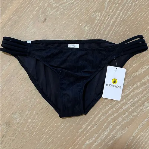 Body Glove Women's Ibiza Flirty Surf Rider Bikini Bottom, Black, size Large, NWT