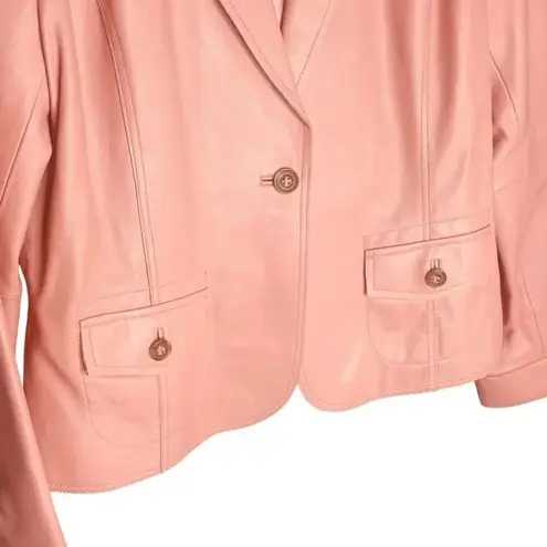 Uniform John Paul Richard Genuine Lame Leather Jacket Pink Size L