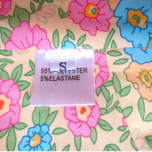 Trendy & Unique Yellow Floral Corset Top Sz S NWOT