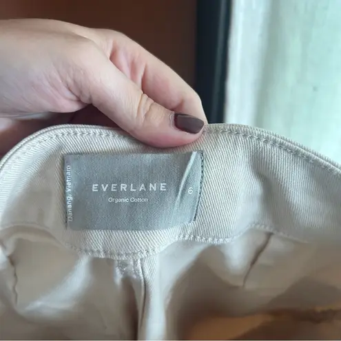 Everlane The Organic Straight-Leg Pant Twill Cropped Pumice Stone Tan NWT Size 6