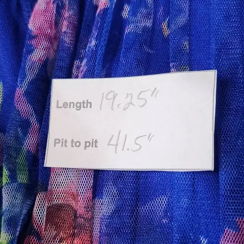 Candalite Women's Blue Floral Dress Size 1X Plus Size Wedding Guest Dress