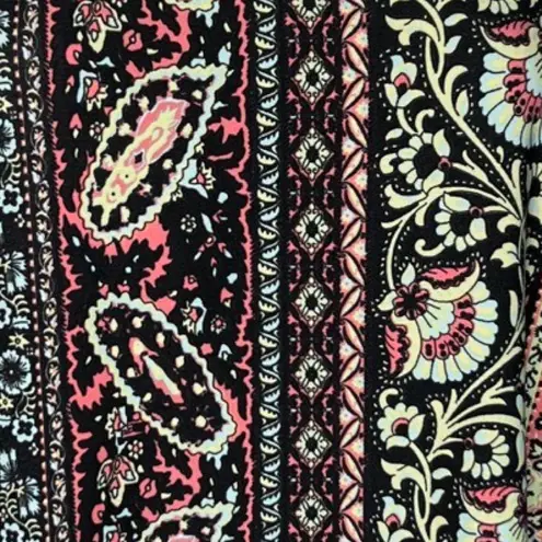 Espresso Shirt Womens Medium Black Multi Paisley Print Casual Versatile Vintage