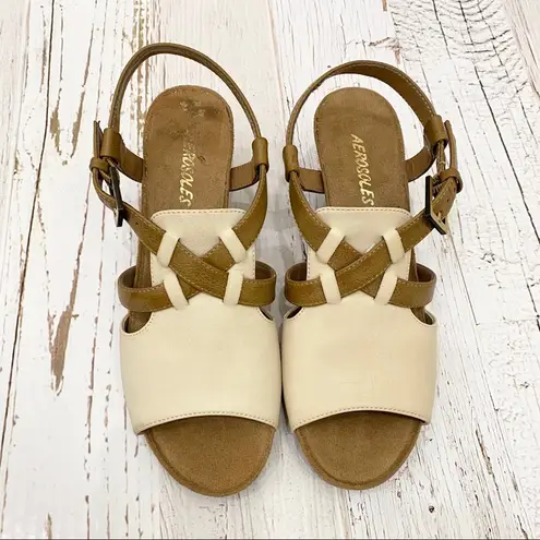 Aerosoles Beige/Tan Wedge Sandals 7