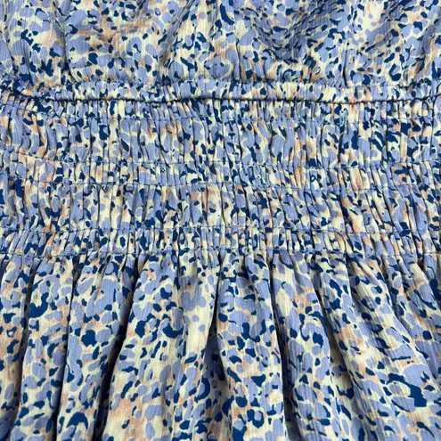 PINCH Tiered Ruffle Skirt Mini Dress Watercolor Pastel Smocked Waist Size S Purple