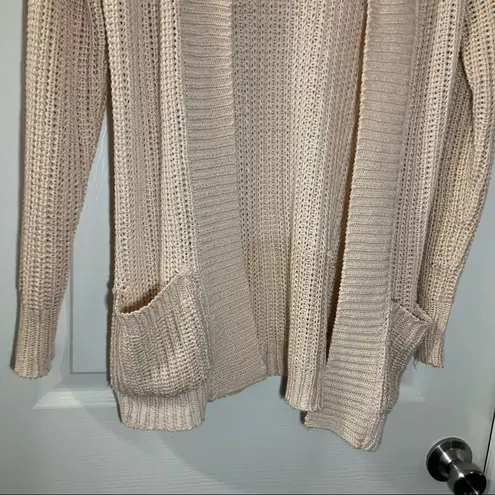 Ashley by 26 International  Peach/Pink Knit Open Front Cardigan Large