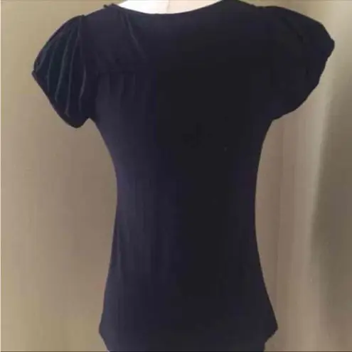 Max Studio  black short sleeved  top