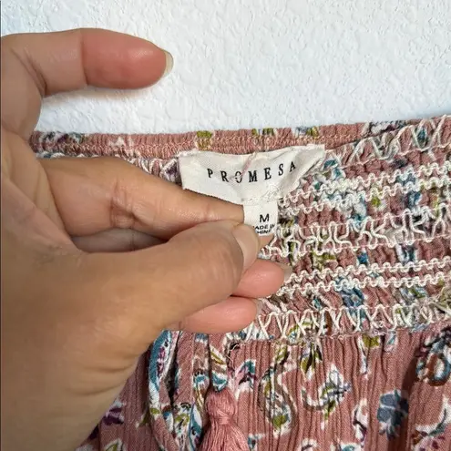 Prómesa Promesa Pink A-line Midi Skirt with Tie Front