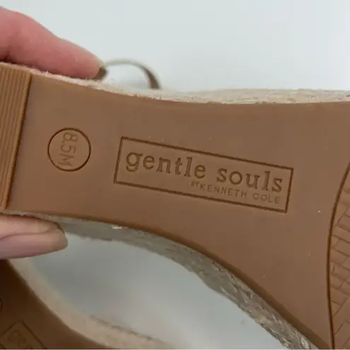 Gentle Souls Kenneth Cole Sandals Charli Wedge X-Band Espadrille Metallic Gold