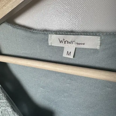 Winwin Dress Womens Medium Crochet Babydoll Shirt Boho Short Green Prair…