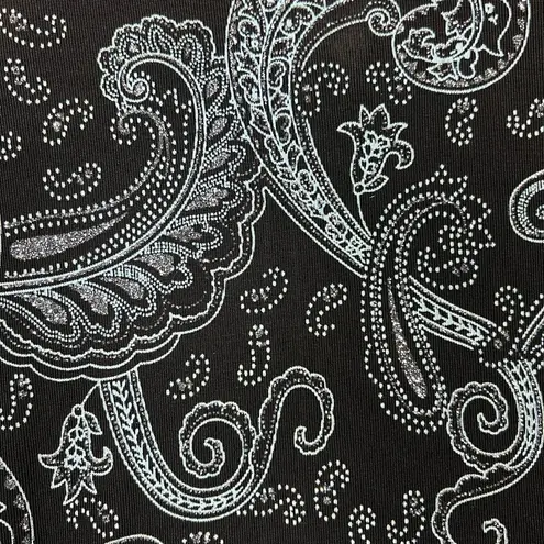 Alex Evenings Jacket Womens XL Black Blue Sparkle Paisley Stretch Formal USA