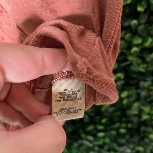 Gimmicks by BKE Rust orange Beaded Lace Boho Top Size S