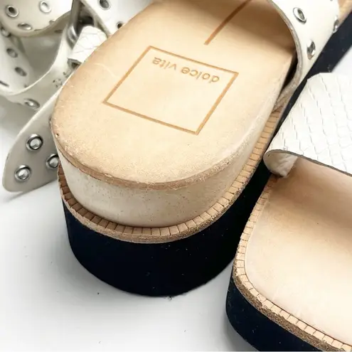 DOLCE VITA Panko Grommet Round Toe Criss Cross Adjustable Ankle Strap Sandal 6.5 White