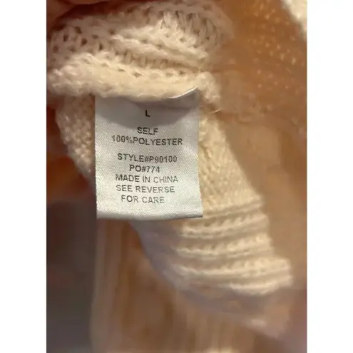 Petal Dew Relaxed Fit Cream Cable Knit‎ Sweater Size Large