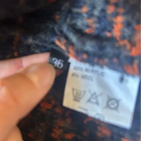 Peruzzi Navy Blue & Orange Sweater Cardigan Blazer, Made in Italy | Size 36 (0)