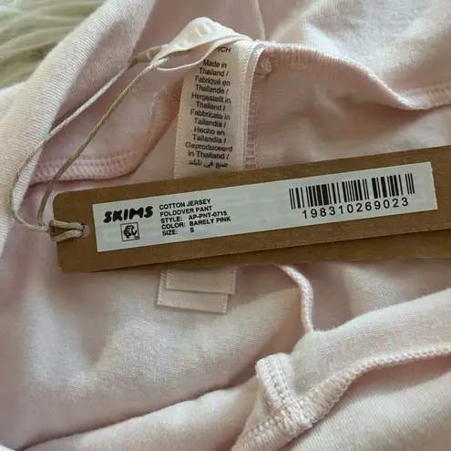 SKIMS Cotton Jersey Foldover Pant Barely Pink Size Small