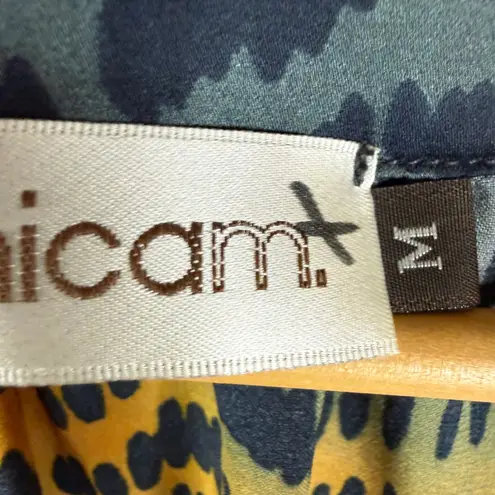 Veronica M Chiffon Dress Medium Blue Brown Animal Print Long Sleeve Office Wear