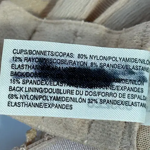 Vittaraal 34DD Full Coverage Lace Trim Bra Beige Adjustable Straps Back Closure Tan Size undefined