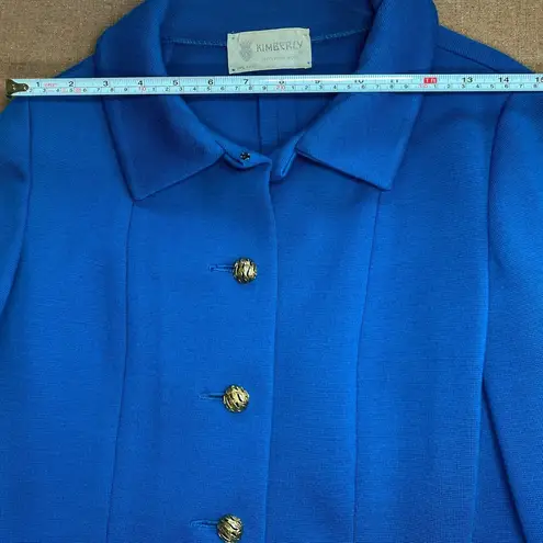 American Vintage Vintage Kibmerly Wool Knit Blue Blazer Suit Jacket Secretary Mad Men Size M-L