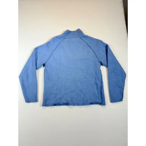 Brookmore Women's Blue 1/4 Zip Up Cashmere Sweater Pullover Size L Size L