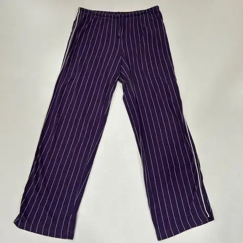 Lauren Ralph Lauren Purple Pinstripe Pajama Set Size M Long Sleeve Button Top Pa Size M