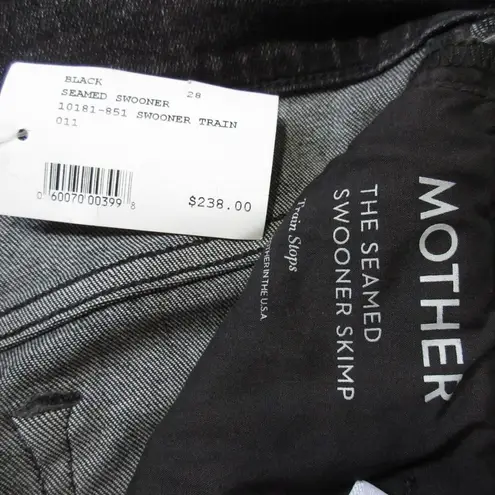 NWT Mother Seamed Swooner Skimp in Train Stops Stretch Skinny Jeans 28 Black