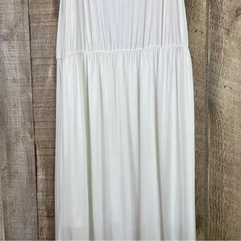 Ark & Co. Small White Maxi Dress With Braided Rope style Straps & Lined