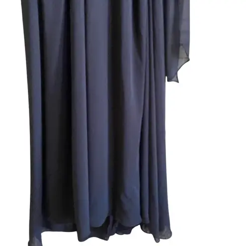 MORILEE Madeline Gardner Black Halter Maxi Formal Dress. Size Medium