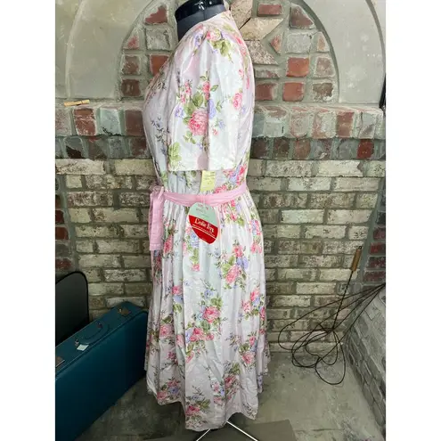 dress floral rose v neck pink yellow purple Size 12