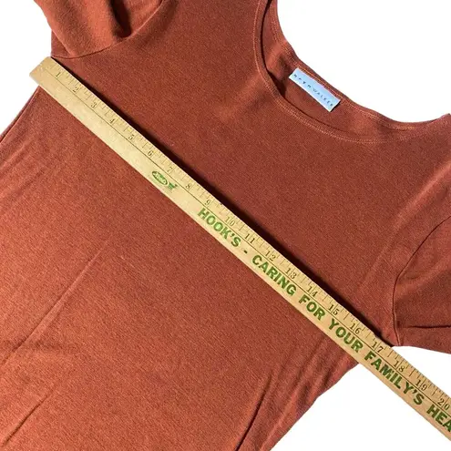 Bryn Walker womens ¾ sleeves Rusty orange shirt top size Medium Cotton Blend