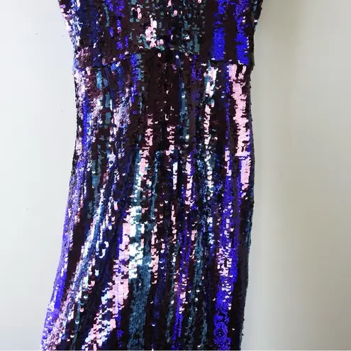 Dress the Population Margo Purple Multi Sequin Midi Dress