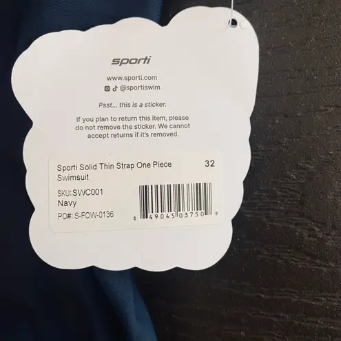 One Piece Sporti Solid Thin Strap Swimsuit