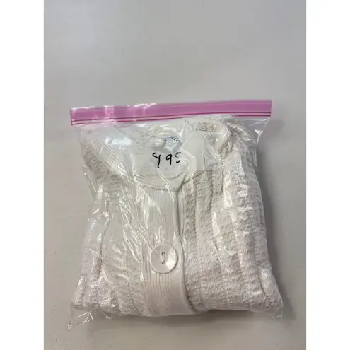 Willow Bay Button Front Cardigan Women's XL Cream Cotton Blend 3/4 Sleeve