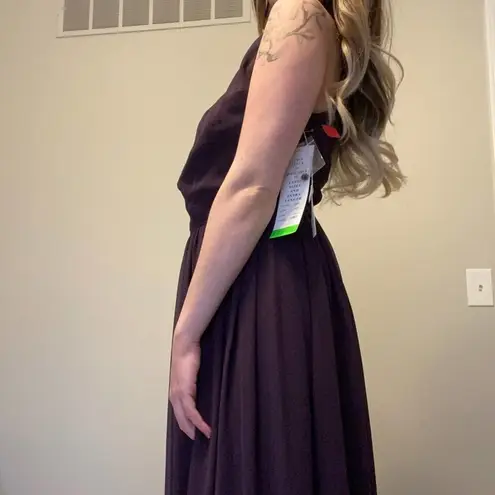 Bill Levkoff NWT Sheer High Neck Bridesmaid Formal Gown Plum, 12- runs small!