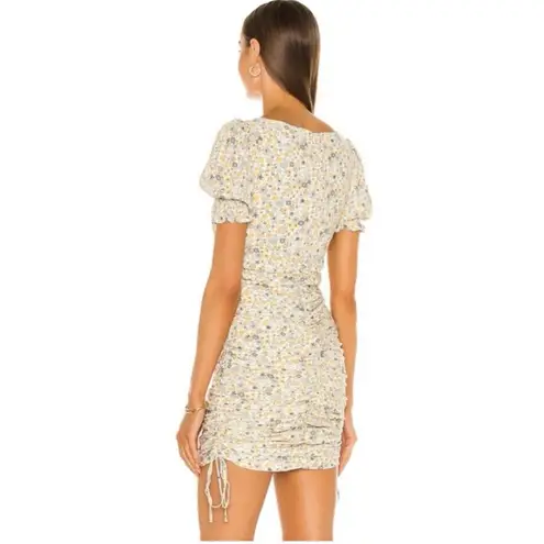 Bardot Mini Dress Cindy Sweetheart Neck Yellow Floral Print NEW Size XS/4