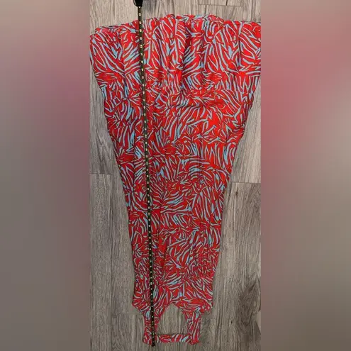 Japna Blue and Red Tiger-Like Print Dress