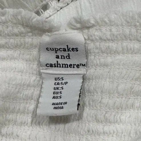 Cupcakes and Cashmere White Smocked Insert Dress Women’s Small