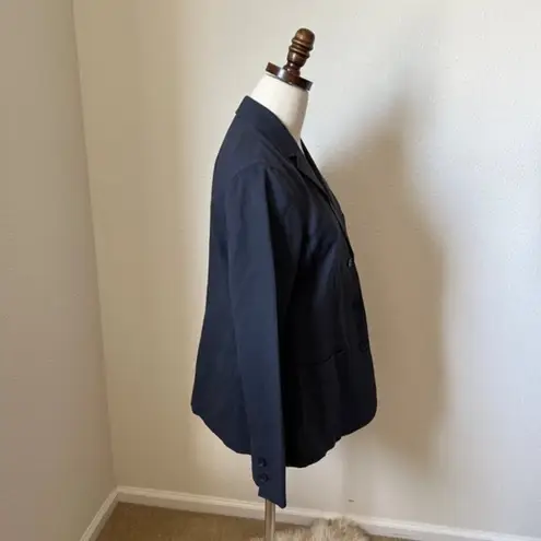 Vince ‎ Womens Woven Notched Collar Button Up Blazer Jacket Navy Blue Size 8