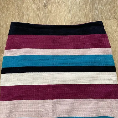 Loft  Purple Striped Pencil Skirt / High Waisted / Size 2P