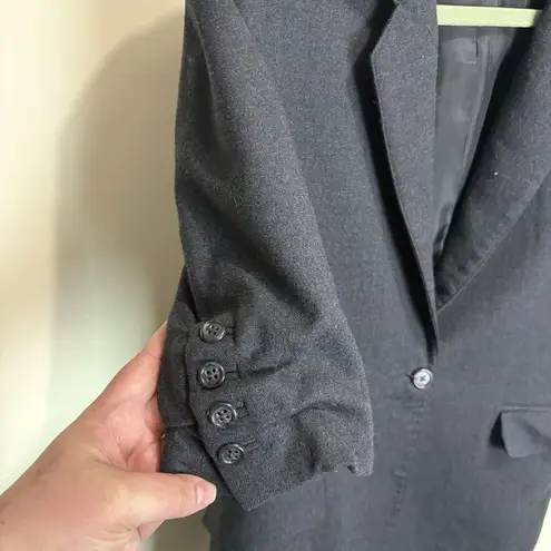 Elizabeth and James Women’s Gray Wool Blazer Elbow Sleeve Long Line Work Size 4