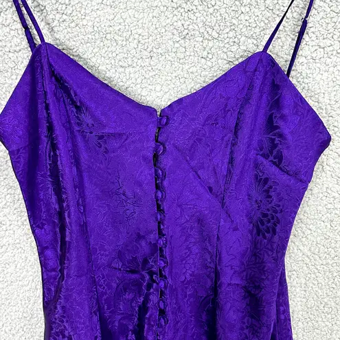 Adonna Slip Dress Women M Purple Jacquard Floral Mini Y2K Coquette Romantic Purple Size M
