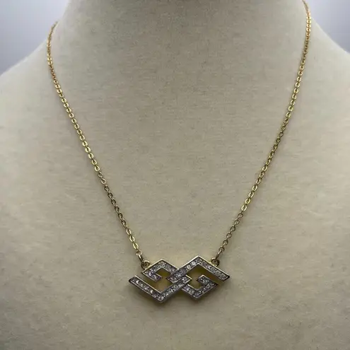 Givenchy Double G Gold-tone Necklace With Crystals. Preowned