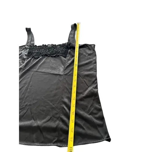 70’s satin slip tank camisole Black Size M