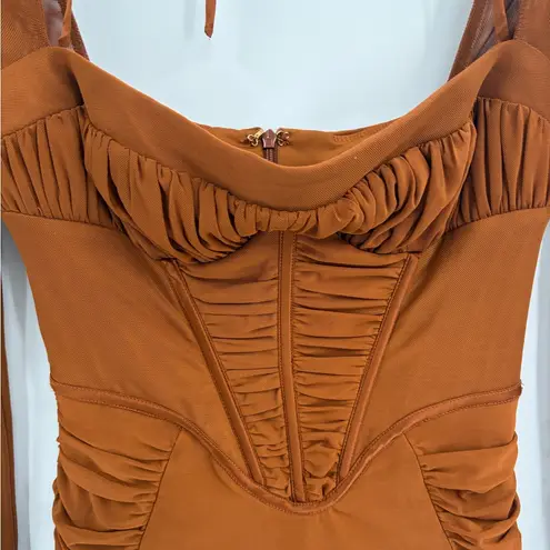 Oh Polly  Long Sleeve Corset Going Out Bar Long Sleeve Ruched Mini Dress 6 NWT