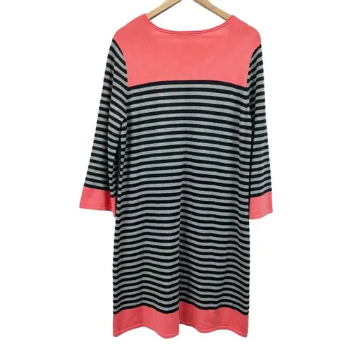 Eliza J Sweater Dress Womens XL Shift Colorblock Stripe Academia Cozy Lagenlook