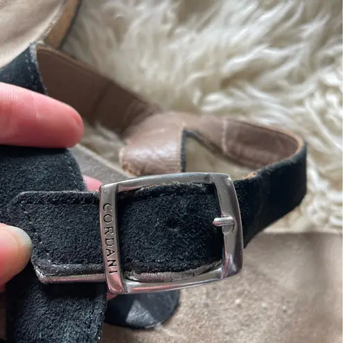 ◾️ Cordani Black Leather Cork Platform Wedge ◾️ Size 8